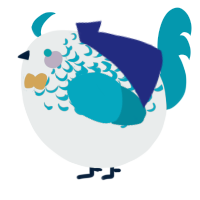 A silver and sea chicken with a half-lace pattern