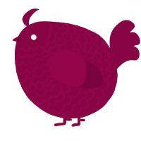 A maroon chicken with a lace pattern