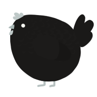 A sable chicken with a half-lace pattern