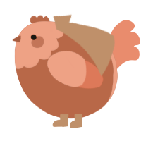 A russet and vermilion chicken with a head pattern