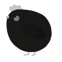 A sable and black chicken with a neck-band pattern