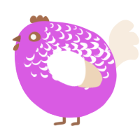 A orchid and cream chicken with a half-lace pattern