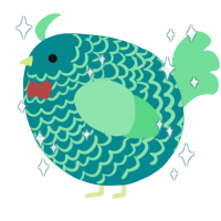 A teal and spring chicken with a lace pattern