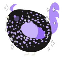 A sable and lilac chicken with a speckle pattern