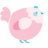 A rose chicken with a head pattern