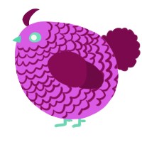 A orchid and wine chicken with a lace pattern