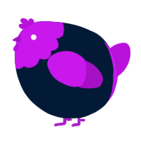 A tumblr and amethyst chicken with a head pattern