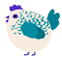 A cream and sea chicken with a half-lace pattern