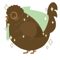 A bark chicken with a half-bar pattern