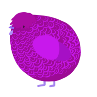 A plum and amethyst chicken with a double-lace pattern