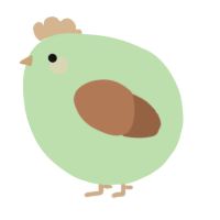 A gluppy and brown chicken