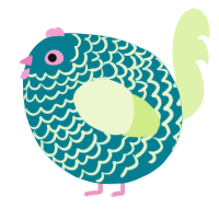 A sea and apple chicken with a lace pattern
