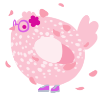A rose chicken with a speckle pattern