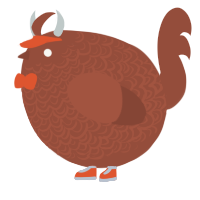 A russet chicken with a double-lace pattern