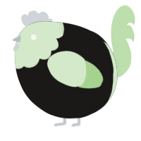 A sable and gluppy chicken with a head pattern