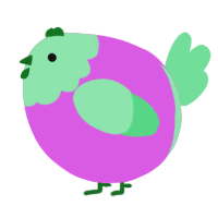 A orchid and spring chicken with a head pattern