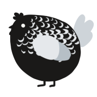 A sable and mist chicken with a half-lace pattern
