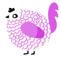 A white and orchid chicken with a lace pattern