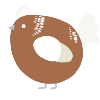 A brown and white chicken with a neck-band pattern