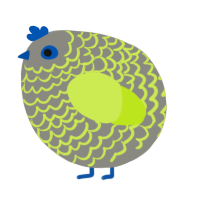 A ash and lime chicken with a lace pattern
