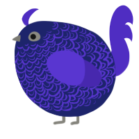 A navy and indigo chicken with a double-lace pattern