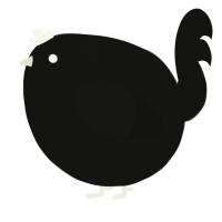 A black chicken with a neck-band pattern