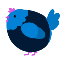 A tumblr and sapphire chicken with a head pattern