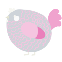 A mist and pink chicken with a lace pattern