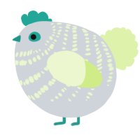 A mist and apple chicken with a bar pattern