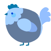 A ash and mist chicken with a head pattern