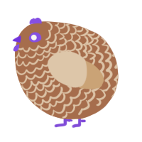 A brown and beige chicken with a lace pattern
