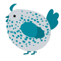 A mist and sea chicken with a speckle pattern
