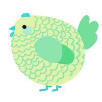 A apple and spring chicken with a lace pattern