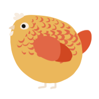 A honey and vermilion chicken with a half-lace pattern