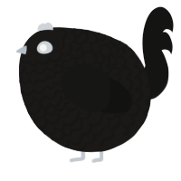 A sable and black chicken with a lace pattern