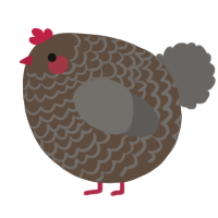 A bark and grey chicken with a lace pattern