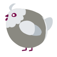 A ash and mist chicken with a head pattern