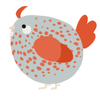 A silver and vermilion chicken with a speckle pattern
