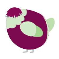 A wine and gluppy chicken with a head pattern