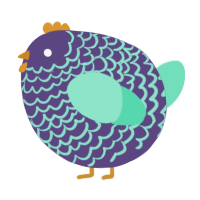 A overcast and mint chicken with a lace pattern
