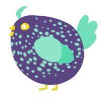A overcast and mint chicken with a speckle pattern