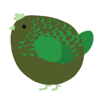 A olive and viridian chicken with a half-lace pattern