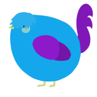 A sky and violet chicken