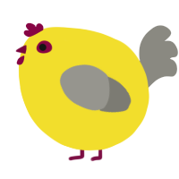 A yellow and ash chicken