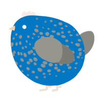 A sapphire and ash chicken with a speckle pattern
