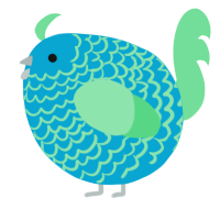 A cerulean and spring chicken with a lace pattern