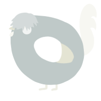 A silver and white chicken