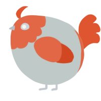 A silver and vermilion chicken with a head pattern