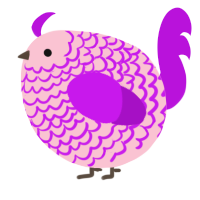 A rose and amethyst chicken with a lace pattern