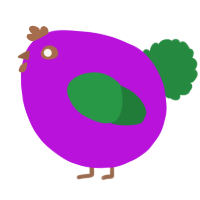 A amethyst and viridian chicken